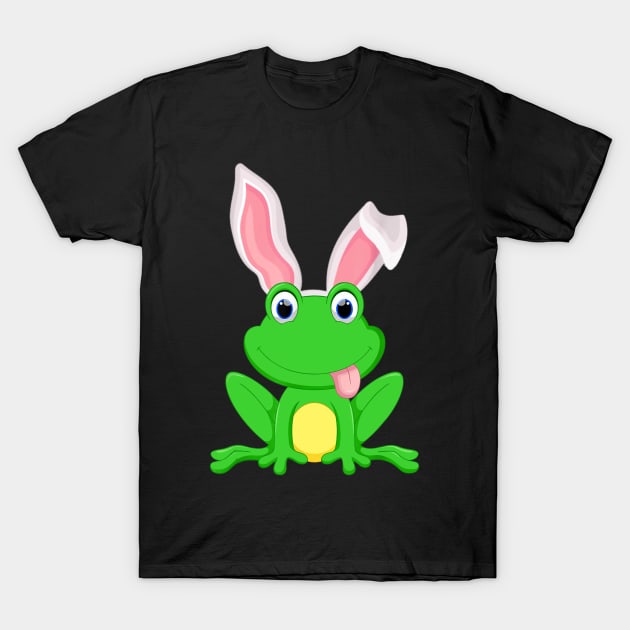 Funny Frog Bunny Hat Happy Easter Day T-Shirt Easter T-Shirt by craiglimu